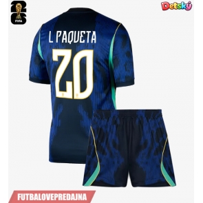Lacne Dětský Futbalové dres Brazília Lucas Paqueta #20 MS 2026 Krátky Rukáv - Preč (+ trenírky)